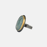 Extra Large Blue Kyanite Crescent Rim Ring