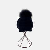  Angiolo Frasconi Cashmere Ribbed Pom Pom Hat - Big Bag NY
