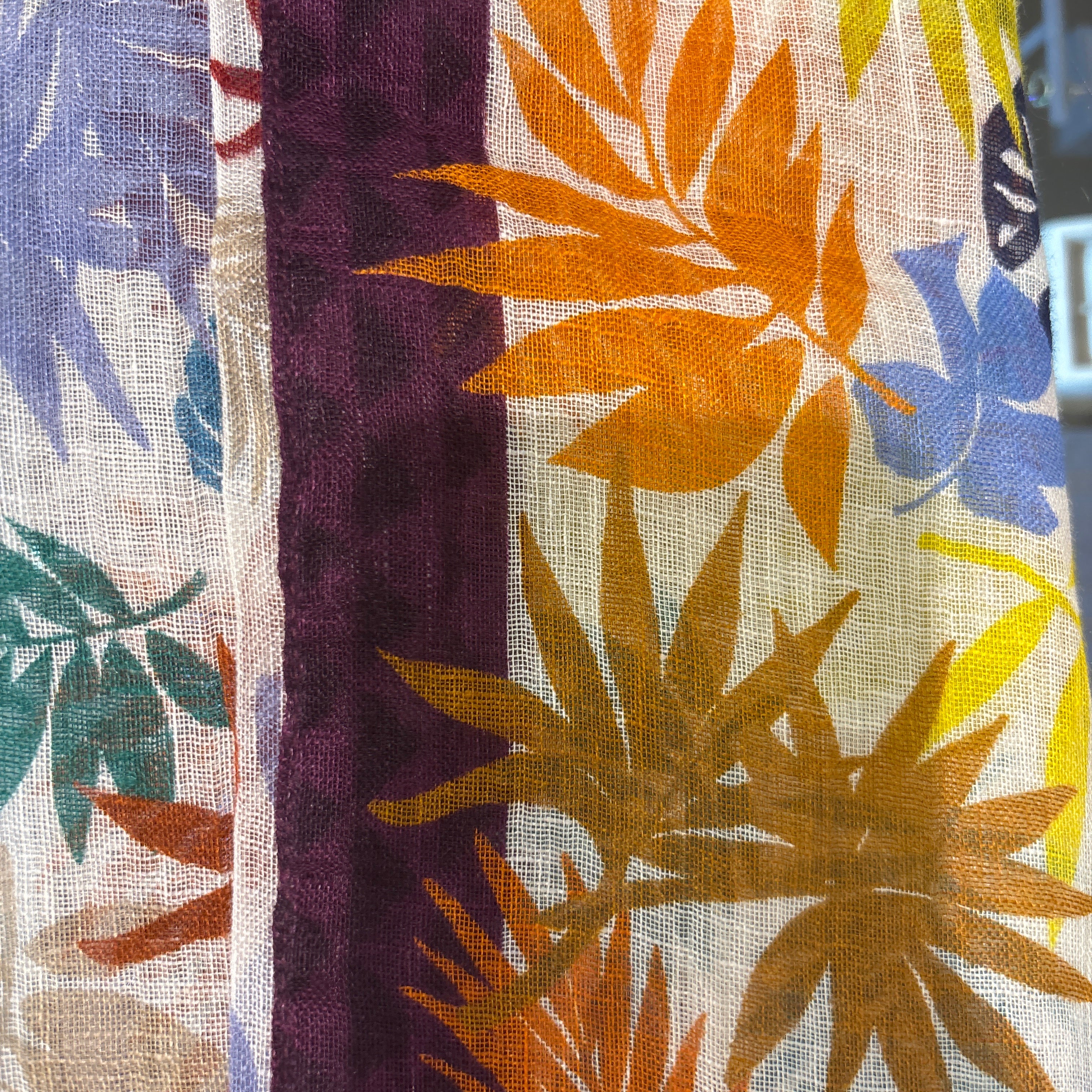 Barbieri Linen Leaves Scarf - Big Bag NY