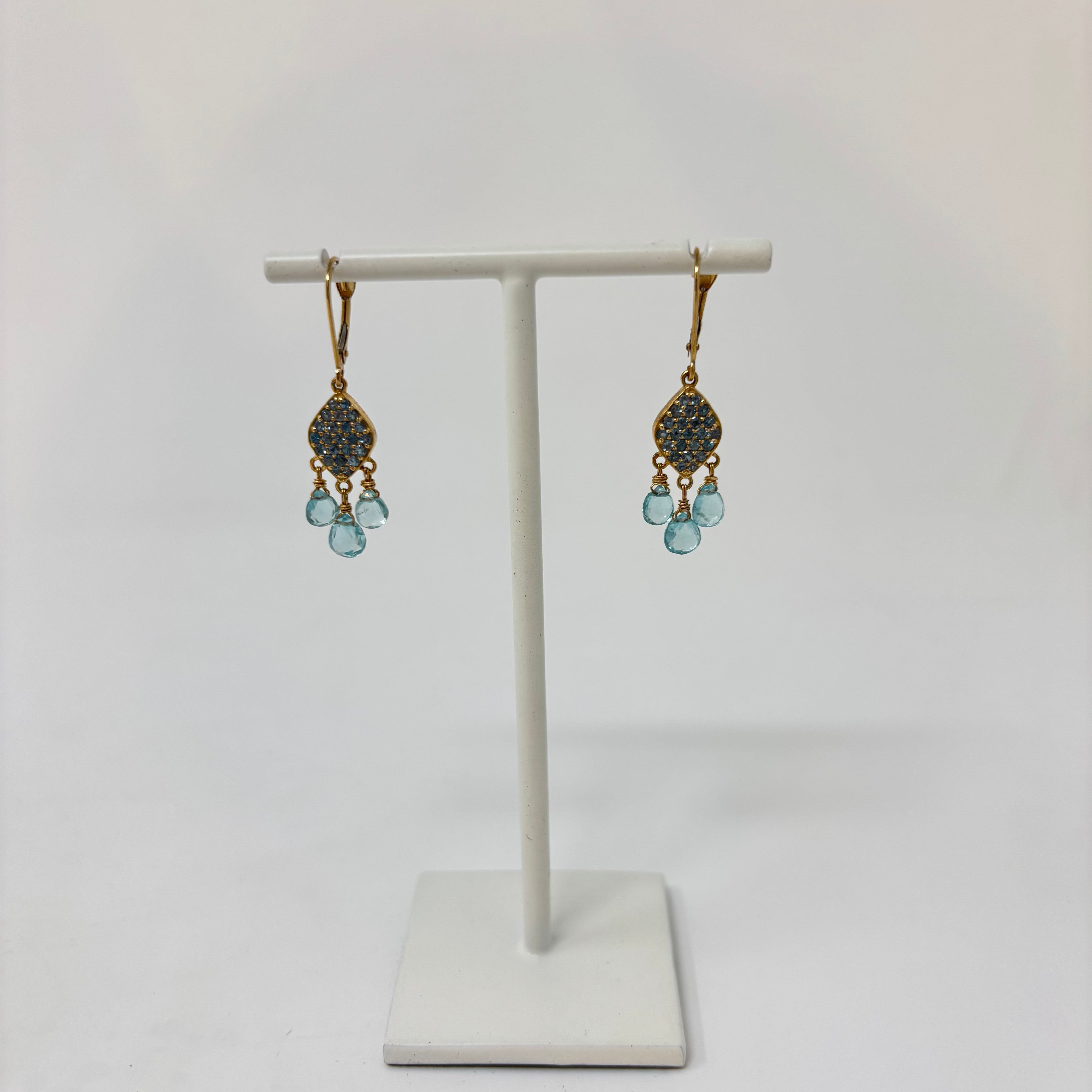Dana Kellin Blue Topaz Teardrop Earrings - Big Bag NY