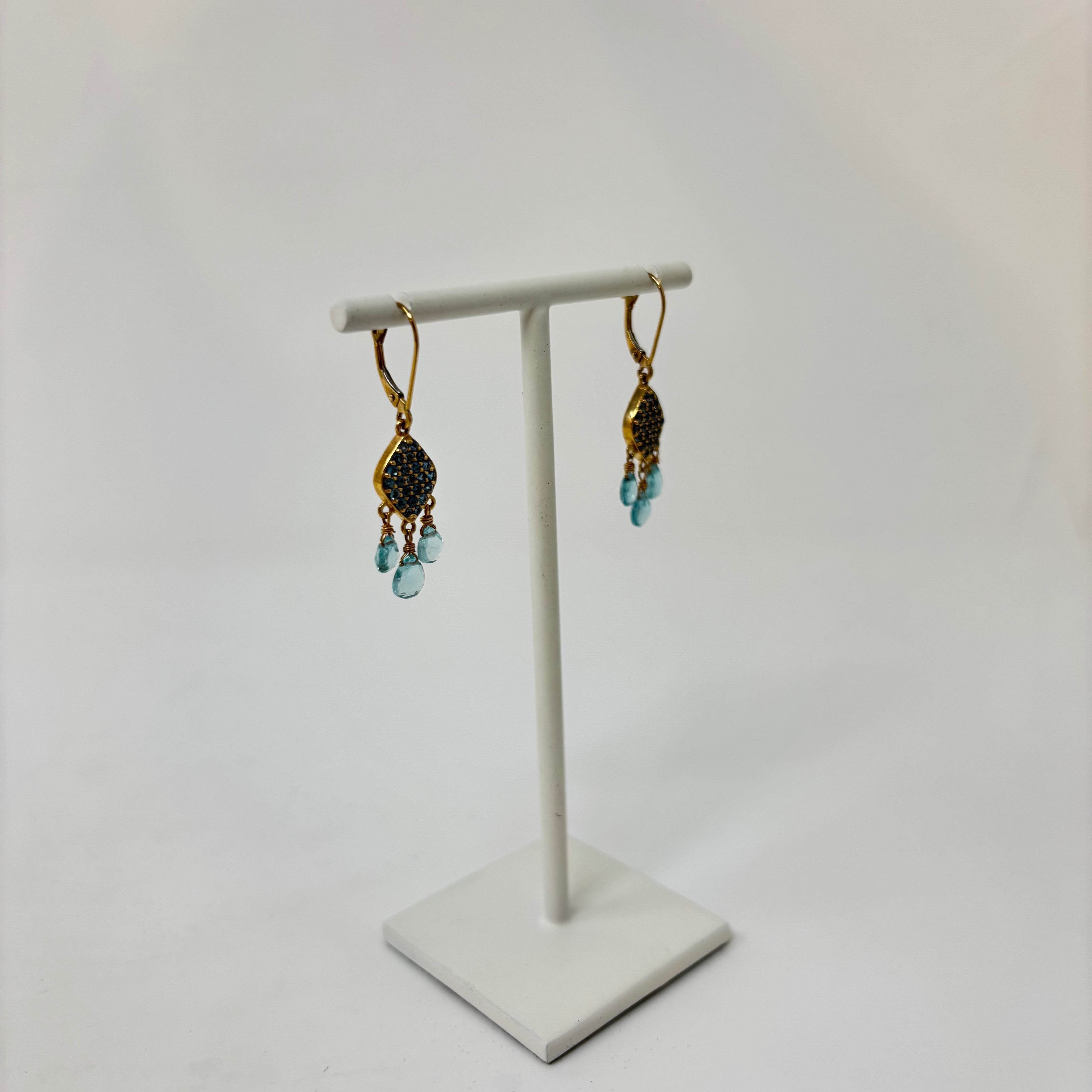 Dana Kellin Blue Topaz Teardrop Earrings - Big Bag NY
