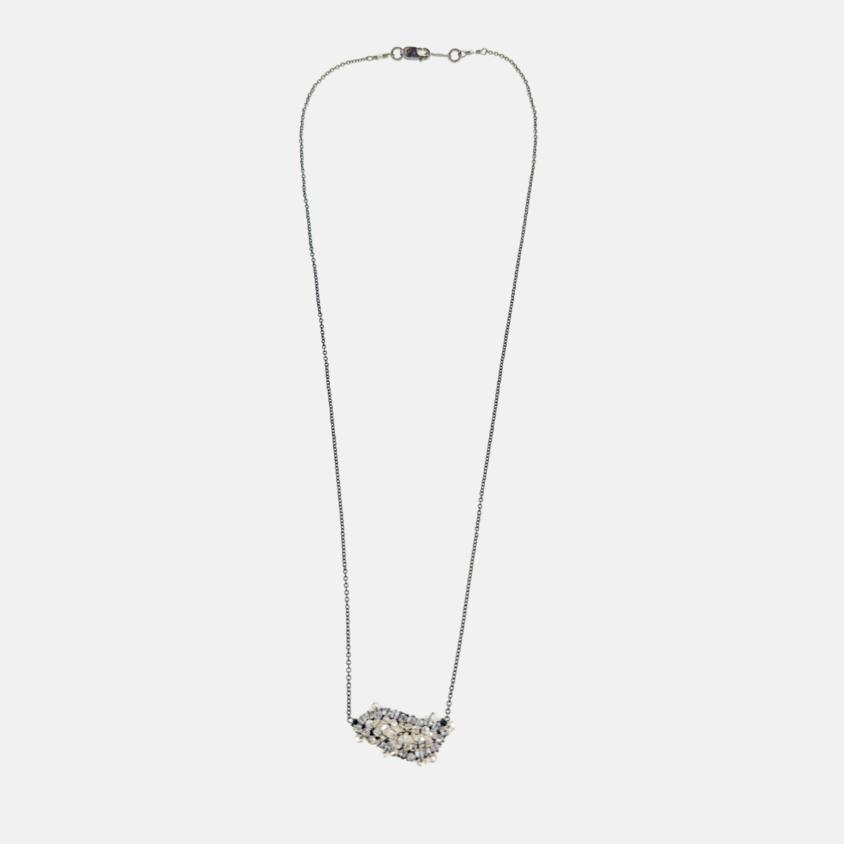 Dana Kellin Crystal Rhombus in Rhodium Necklace - Big Bag NY