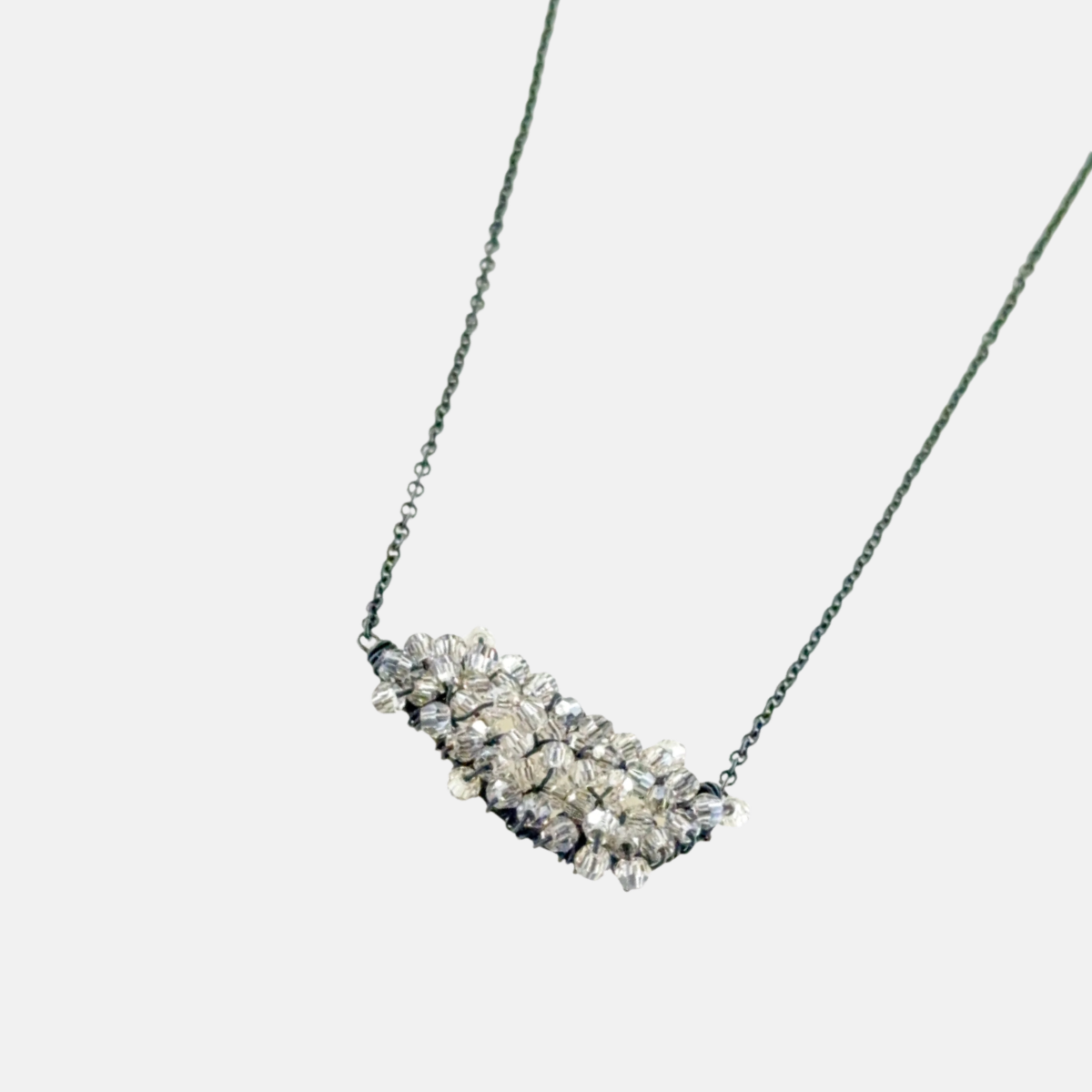 Dana Kellin Crystal Rhombus in Rhodium Necklace - Big Bag NY