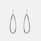 Dana Kellin Dark Silver Long Teardrop Hoop Earrings - Big Bag NY