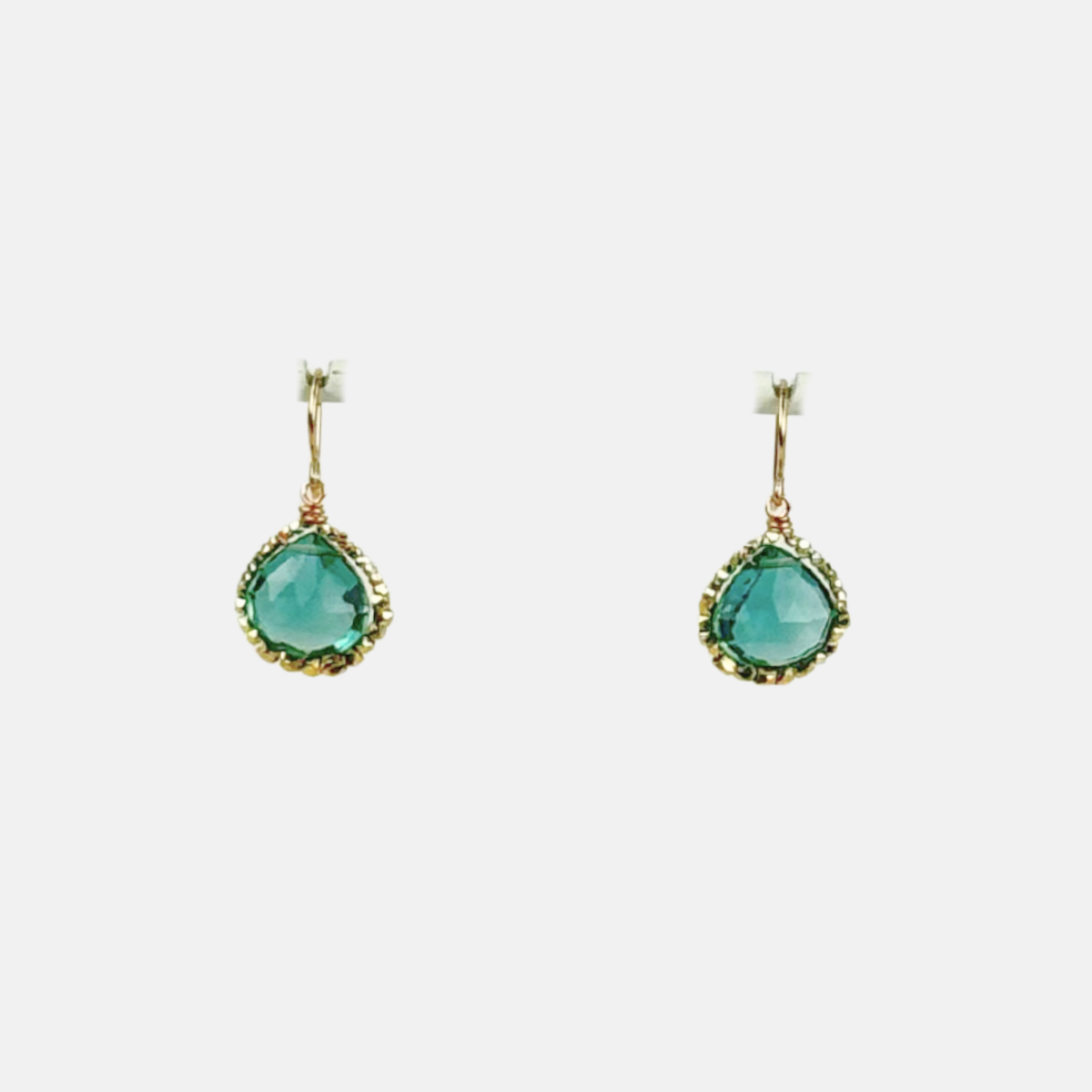 Dana Kellin Dark Teal Quartz Drop Earrings - Big Bag NY