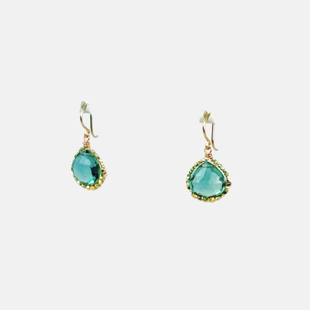 Dana Kellin Dark Teal Quartz Drop Earrings - Big Bag NY