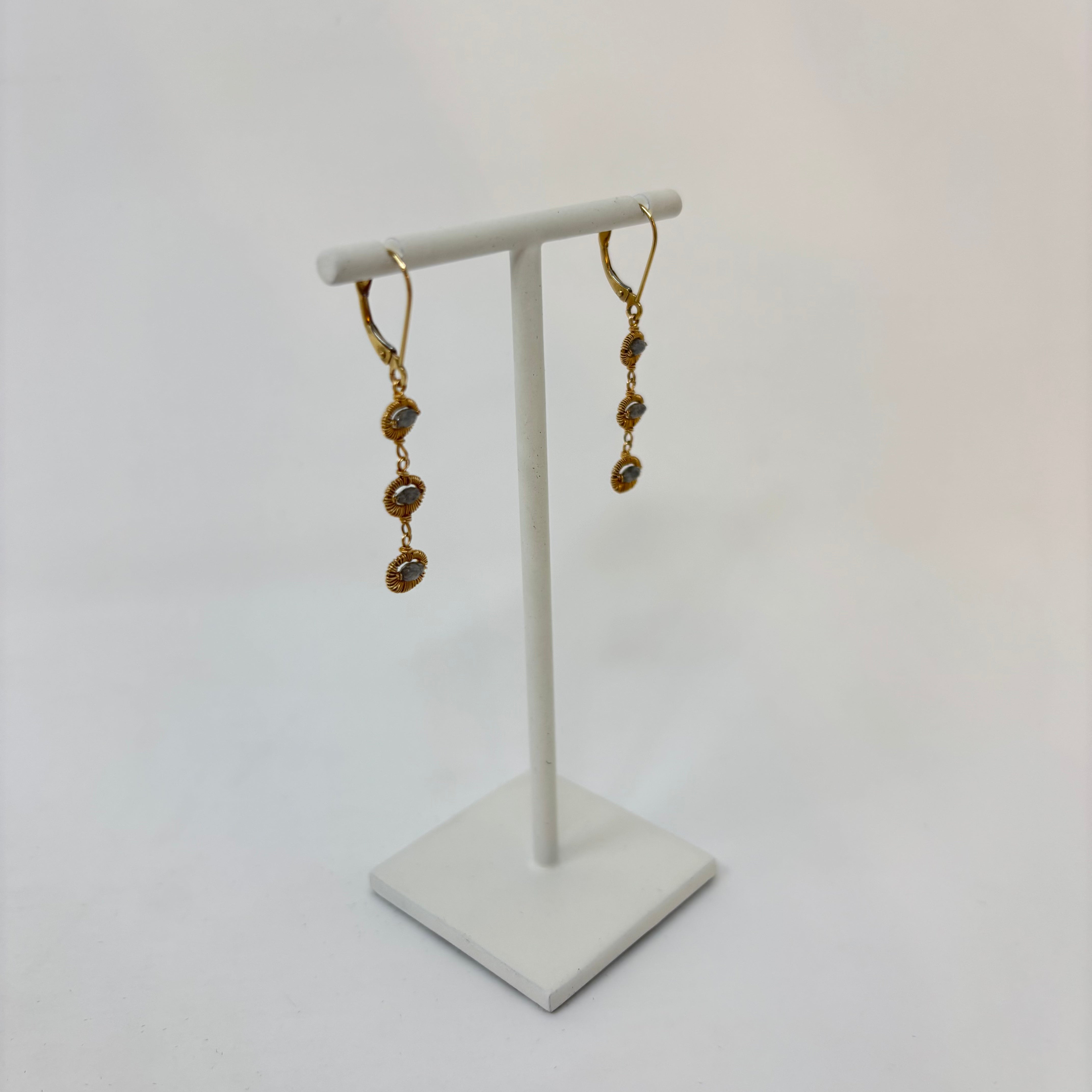 Dana Kellin Grey Diamond Triple Drop Earrings - Big Bag NY