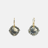 Dana Kellin Hammered Silver Diamond Shape Drop Earrings - Big Bag NY