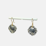 Dana Kellin Hammered Silver Diamond Shape Drop Earrings - Big Bag NY