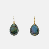 Dana Kellin Large Silver Abalone Teardrop Earrings - Big Bag NY