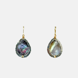Dana Kellin Large Silver Abalone Teardrop Earrings - Big Bag NY
