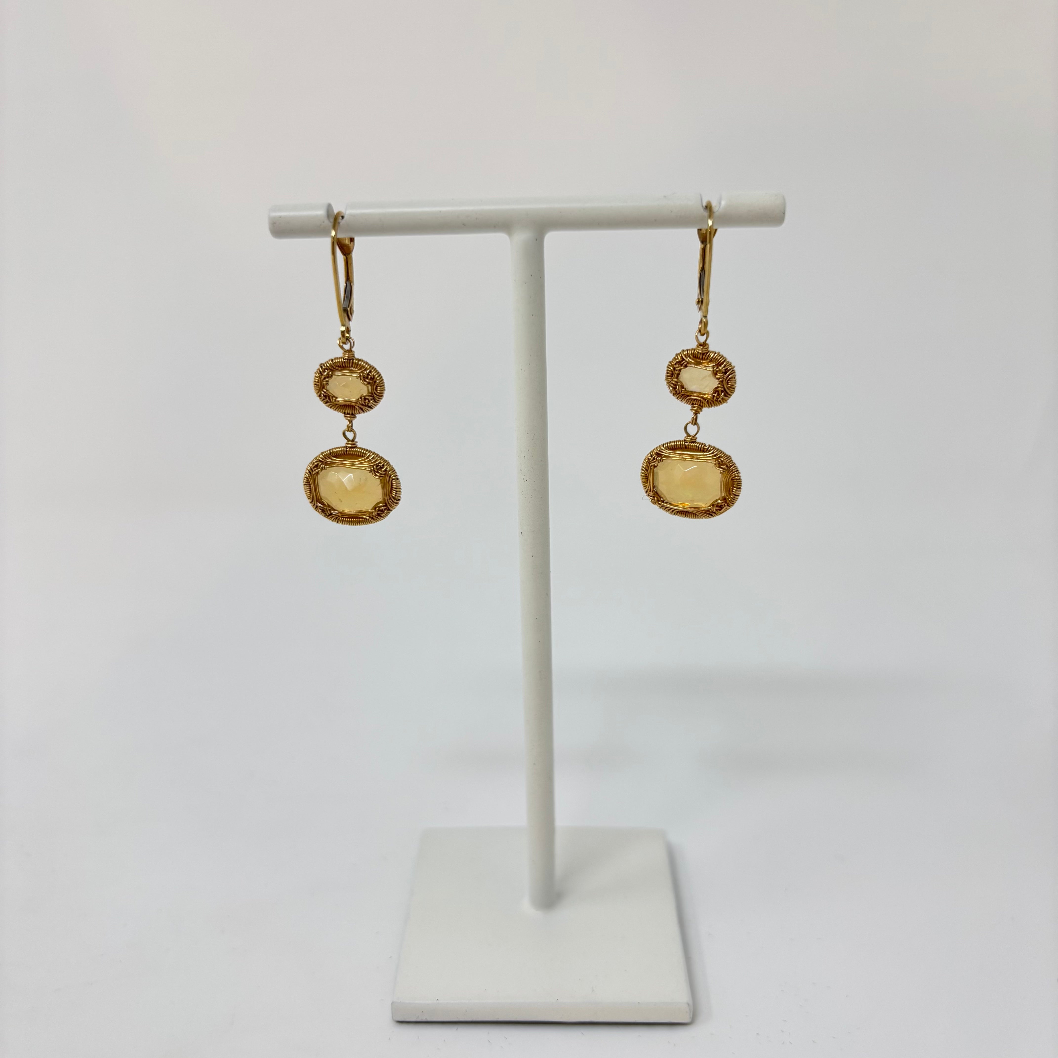 Dana Kellin Oval Cut Opal Drop Earrings