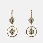 Dana Kellin Smoky Quartz Mixed Metal Double Circle Earrings - Big Bag NY