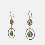 Dana Kellin Smoky Quartz Mixed Metal Double Circle Earrings - Big Bag NY