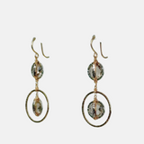 Dana Kellin Smoky Quartz Mixed Metal Double Circle Earrings - Big Bag NY