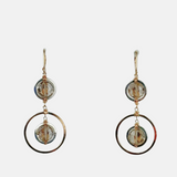 Dana Kellin Smoky Quartz Mixed Metal Double Circle Earrings - Big Bag NY