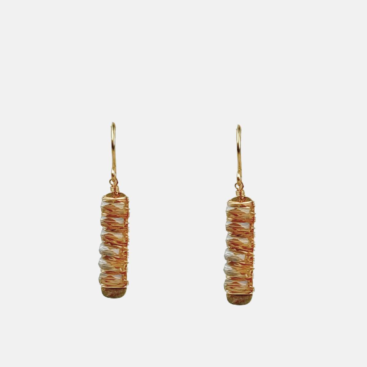 Dana Kellin Stacked Citrine Dangle Earrings - Big Bag NY