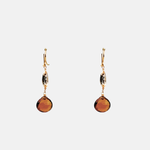 Dana Kellin Whiskey Quartz and Silver Pyrite Dangle Earrings - Big Bag NY