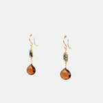 Dana Kellin Whiskey Quartz and Silver Pyrite Dangle Earrings - Big Bag NY
