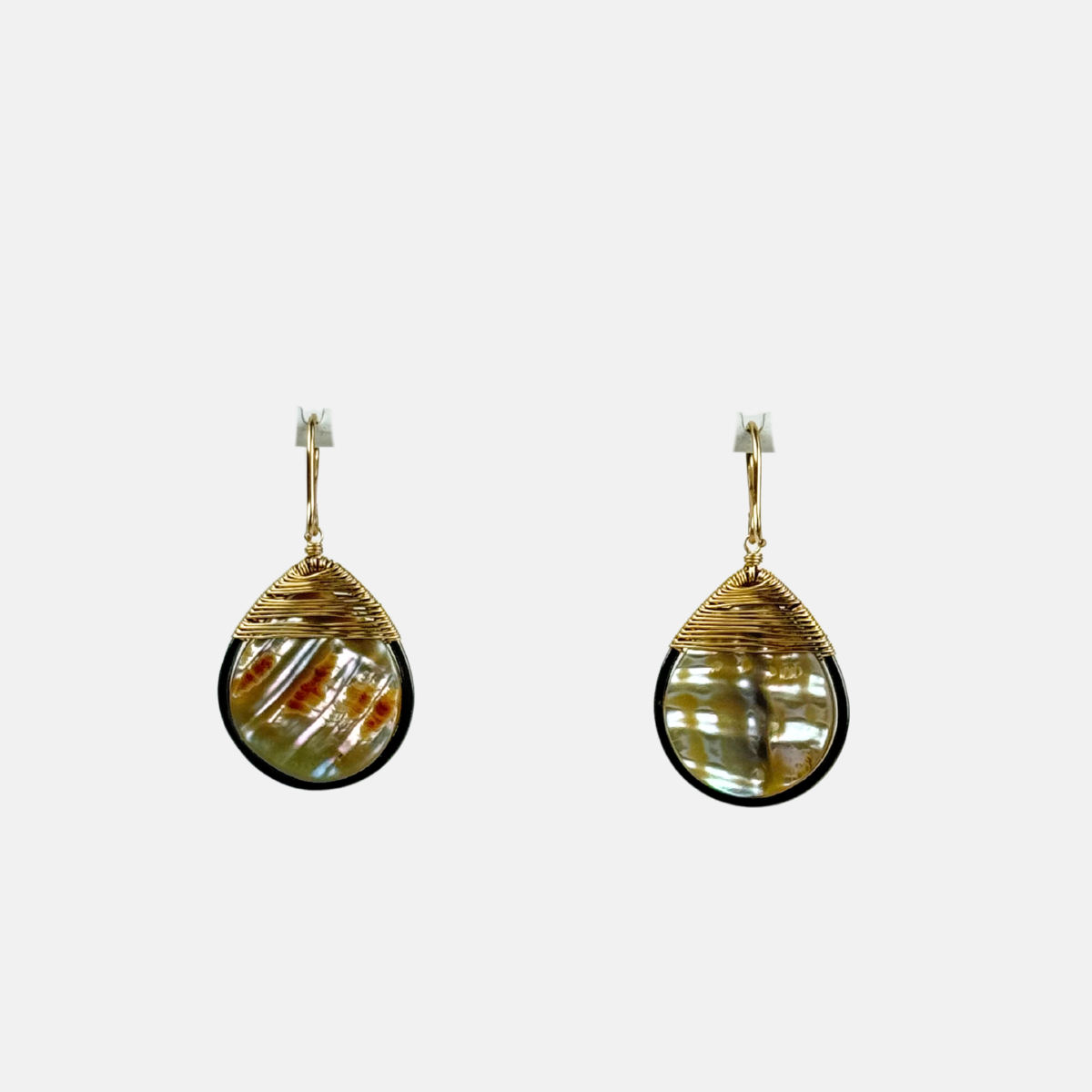 Dana Kellin Wrapped Abalone Teardrop Earrings - Big Bag NY