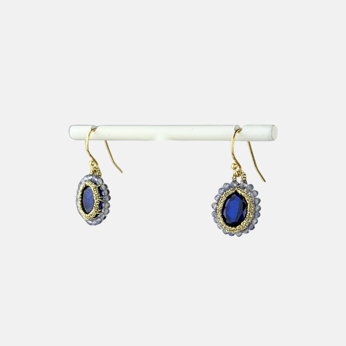 Danielle Welmond Caged Blue Sapphire and Iolite Earrings - Big Bag NY
