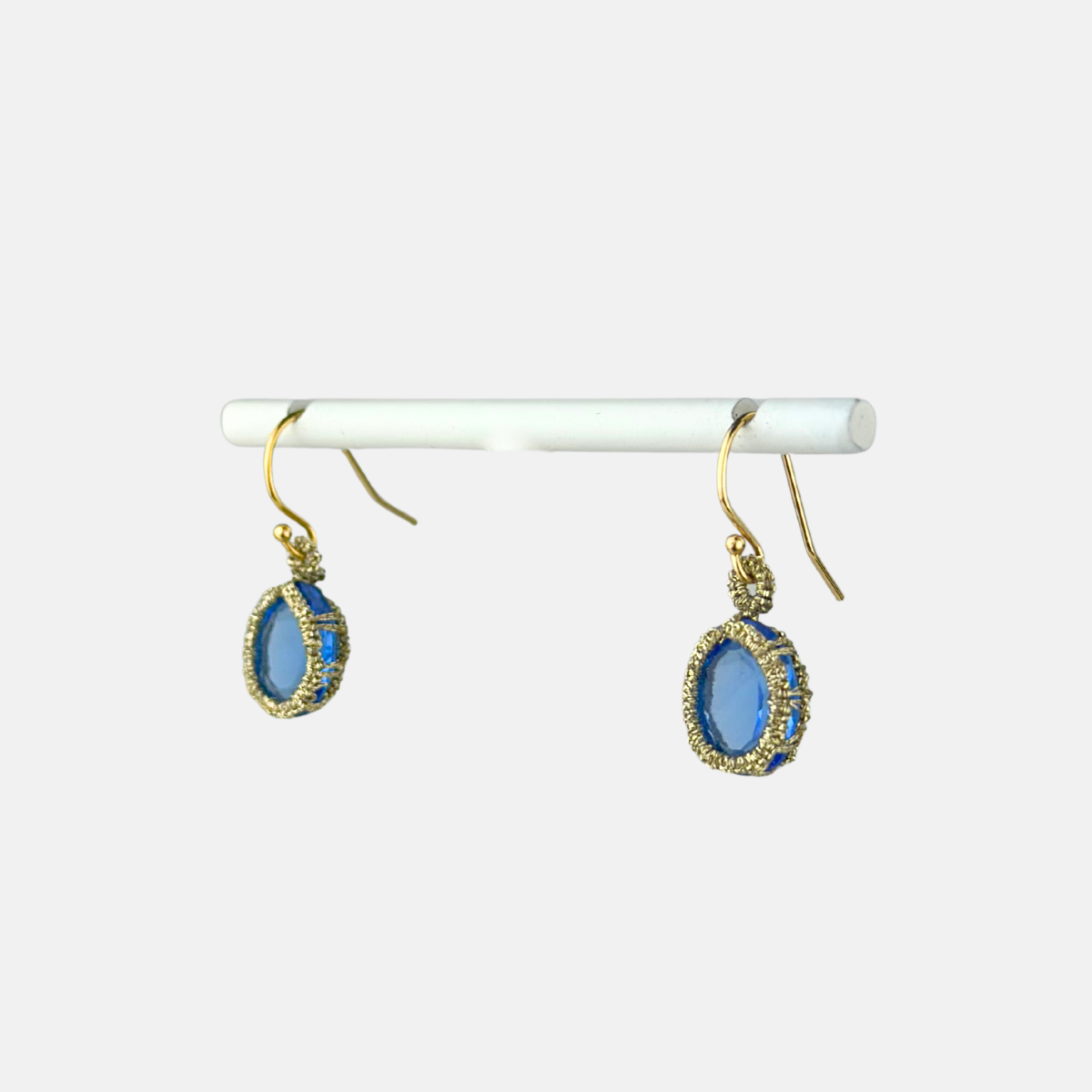 Danielle Welmond Caged Blue Zircon Earrings - Big Bag NY