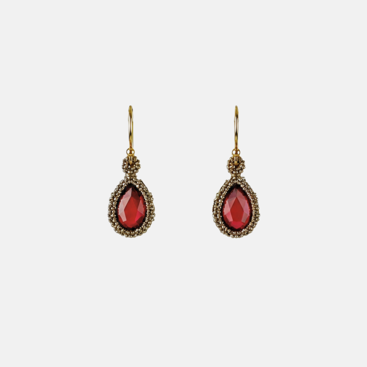 Danielle Welmond Caged Garnet Small Earrings - Big Bag NY