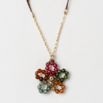 Danielle Welmond Rainbow Tourmaline Flower Necklace - Big Bag NY