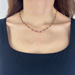 Danielle Welmond Ruby and Pyrite Silk Cord Necklace - Big Bag NY
