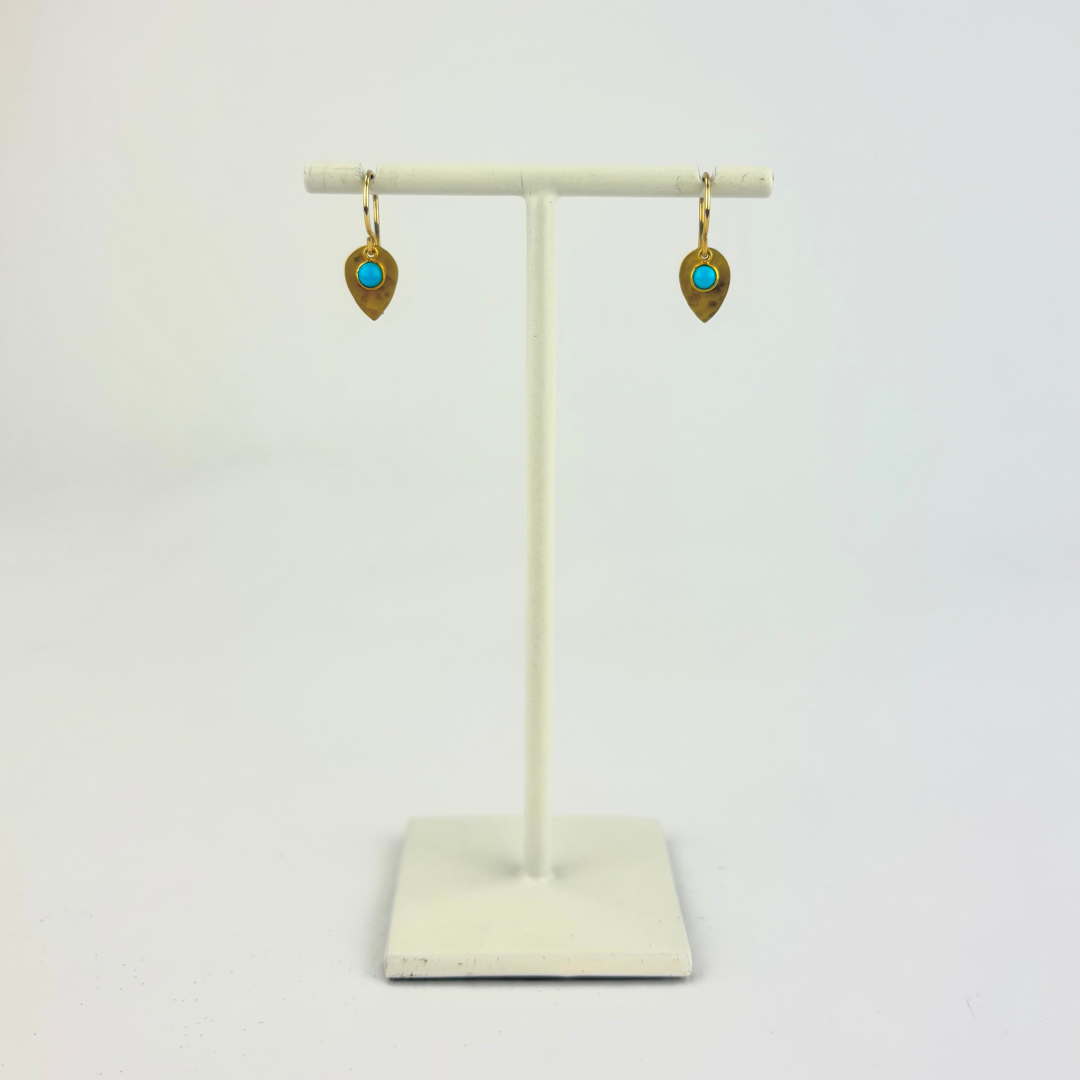 Small Hummingbird Turquoise 18K Drops - Big Bag NY