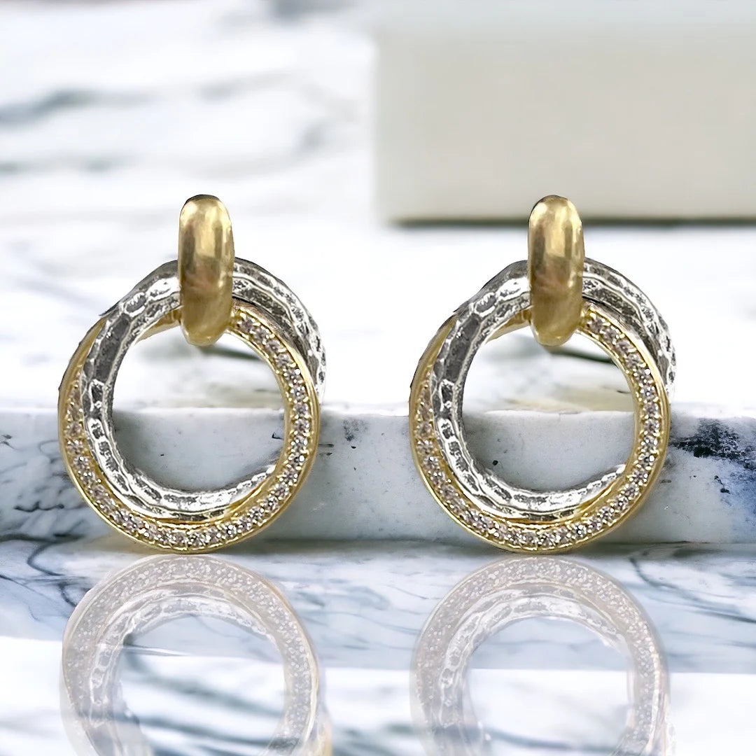 Tat2 Mixed Metal Trinity Earrings - Big Bag NY