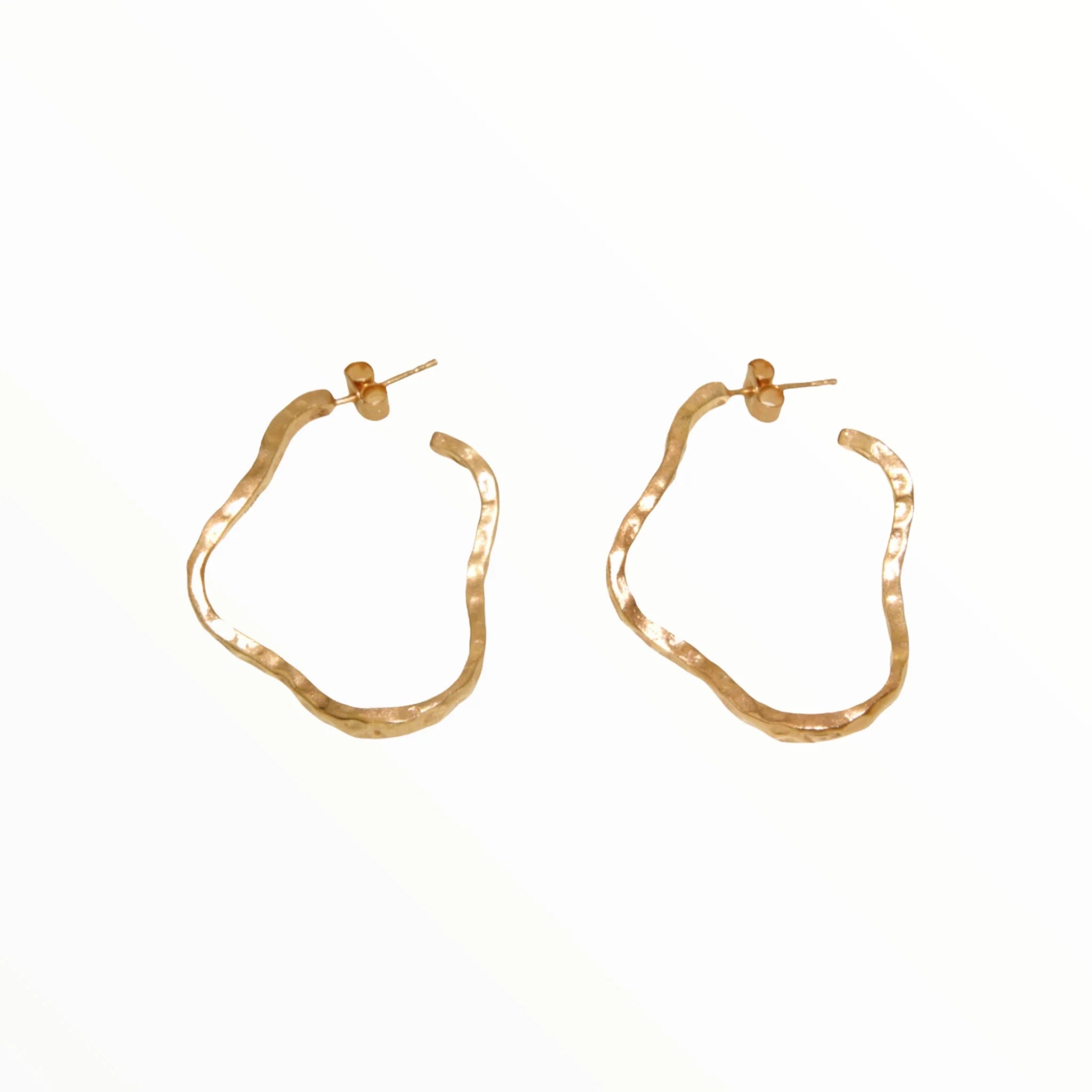 Manjusha Matte Gold Curly Hoop Earrings - Big Bag NY