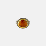 Small Orange Kyanite Crescent Rim Ring