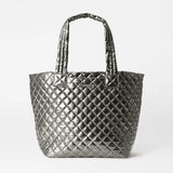 Pewter Metallic MZ Wallace Medium Metro Tote Deluxe  - Big Bag NY