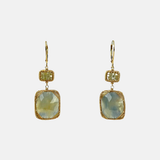 Emerald Square Cut Double Drop Earrings - Big Bag NY