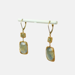 Emerald Square Cut Double Drop Earrings - Big Bag NY
