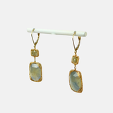 Emerald Square Cut Double Drop Earrings - Big Bag NY