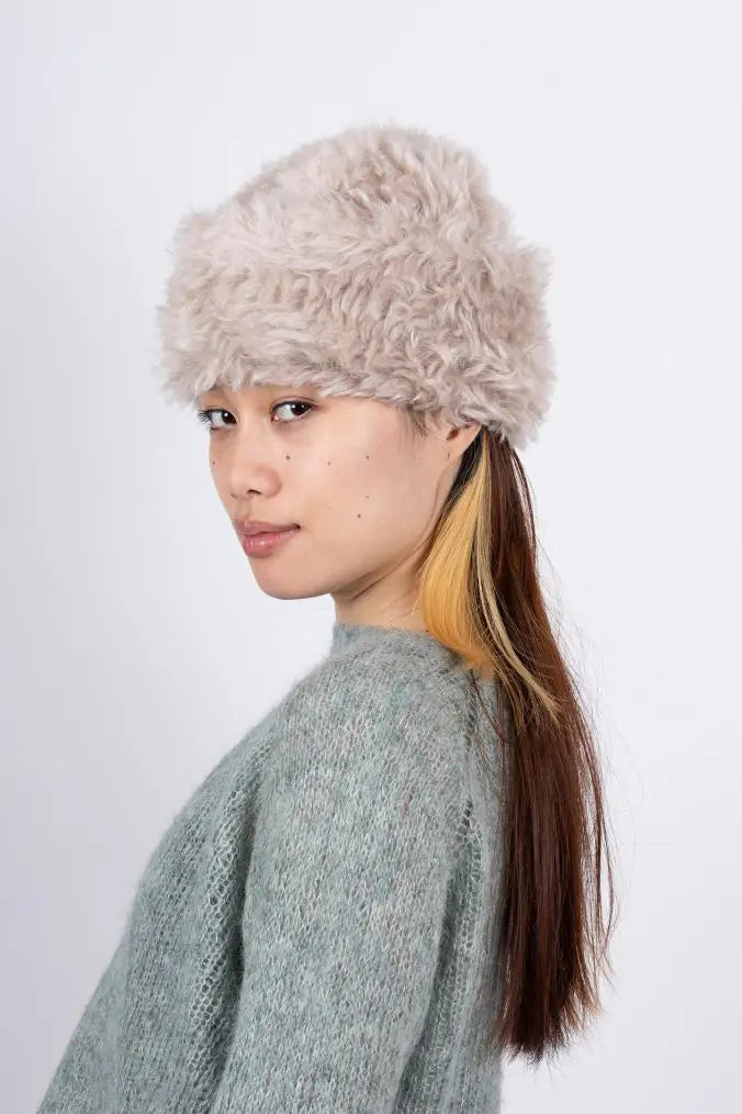 Sand Mühlbauer Torin Fold-Up Faux Fur Beanie - Big Bag NY