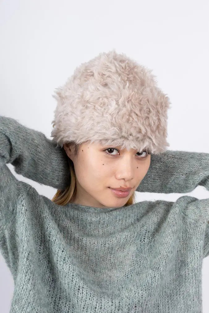 Sand Mühlbauer Torin Fold-Up Faux Fur Beanie - Big Bag NY