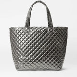 Pewter Metallic MZ Wallace Large Metro Tote Deluxe - Big Bag NY