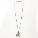 Dana Kellin Teardrop Crystals in Rhodium Necklace