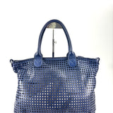FLAMINGO MAXI DOTS Perforated Tote INK BLUE - Big Bag NY