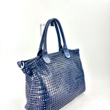 FLAMINGO MAXI DOTS Perforated Tote INK BLUE - Big Bag NY 1