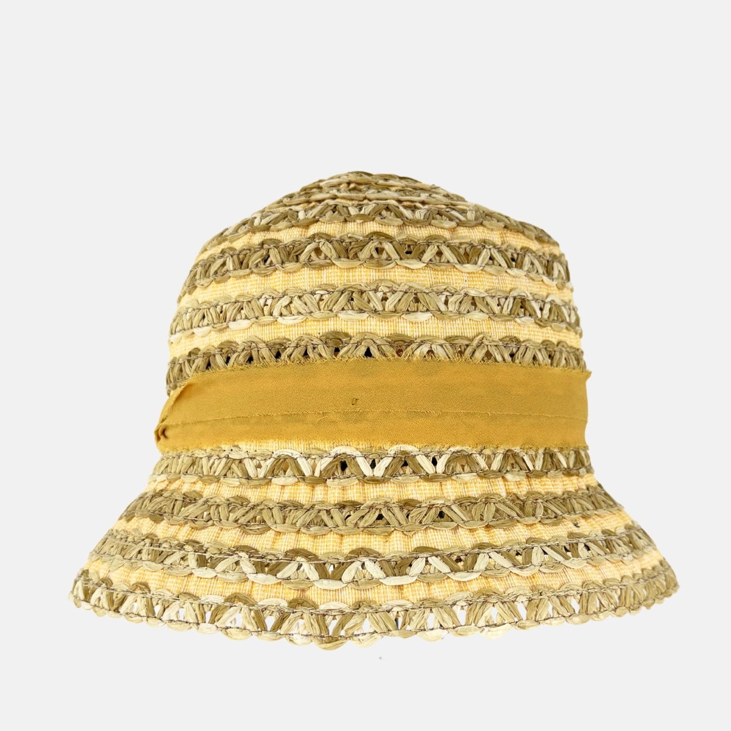 Ferruccio Vecchi Crochet Bucket Hat in Yellow - Big Bag NY