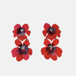Fotini Hand Painted Chunky Flower Earrings - Big Bag NY