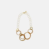 Fotini Interlocking Large Golden RIngs Necklace - Big Bag NY