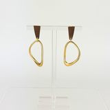 Fotini Irregular Oval Post Hoop Earrings Gold - Big Bag NY