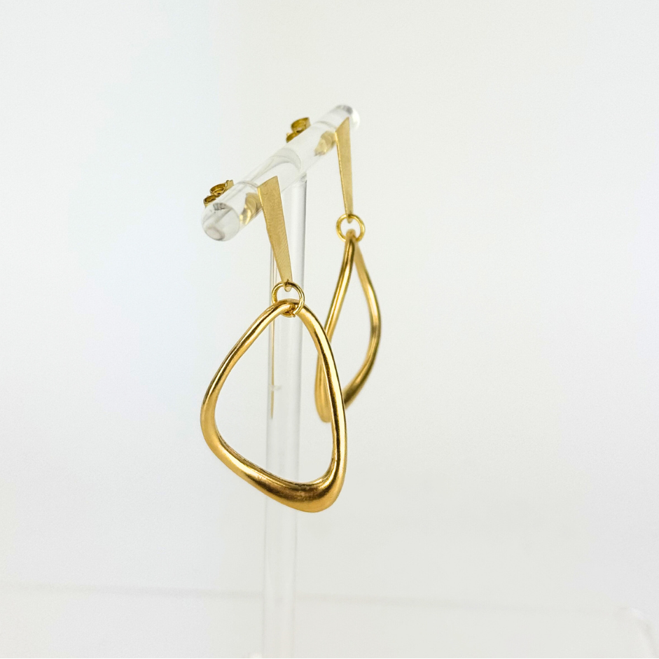Fotini Irregular Oval Post Hoop Earrings Gold - Big Bag NY 1
