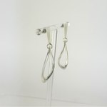 Fotini Irregular Oval Post Hoop Earrings Silver - Big Bag NY 1