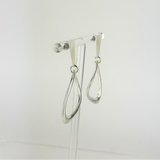 Fotini Irregular Oval Post Hoop Earrings Silver - Big Bag NY 1